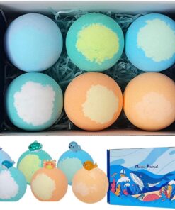 Badebälle für kleine 6 Stück Lustige Badebomben mit Spielzeug innen | Kinder Sprudelnde Badekugeln Badespielzeug Set für Baden Entspannung Mädchen Partygeschenke und