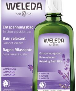 Weleda Lavendel Entspannungsbad 200 ml Bio Bade Essenz Gesundheitsbad | Echtes ätherisches Lavendelöl, beruhigt Sinne fördert Schlaf, ohne schäumende Tenside synthetische Emulgatoren