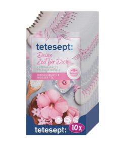 tetesept Badesalz Deine Zeit für Dich - 10er Pack (10 x 60 g) - entspannendes Pflege-Badesalz mit reinem Meersalz - Badezusatz leicht löslich - Sinnensalze