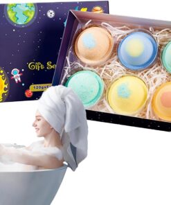 Badebälle für Kinder 6er-Set Tiefenreinigung & Entspannung | Weltall-Planeten-Motiv Badebomben Für Entspannung Spa Dusche Badewanne Zuhause Geschenk Geburtstag Muttertag