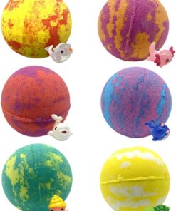 Schaumbadkugeln - 6 Stück bunte duftende Sprudelblasen,Kinder Tier Badebomben Set mit nachleuchtenden Spielzeugen,Für Badewanne, Zuhause, Feiertag, Party, Spa, Kindertageseinrichtung, Hotel