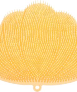STOBAZA Silikon Fußschrubber Matte Rutschfest Wandmontierter Rückenschrubber Peeling Pad Gelb Für Dusche Und Badewanne