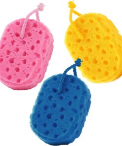 3 Stück Badeschwamm aus Sponge in Wabenform für Dusche | Effektive Peelingwirkung, Wiederverwendbar für Tägliche Hautpflege, für Frauen und Männer