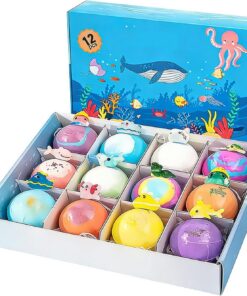 Badebälle für Kinder - 12 Stück Sanfte Körperreinigung,Badekugeln mit Spielzeug - für Reise, Hotel, Badewanne, Zuhause, Spa