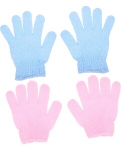 VALICLUD 2paare Doppelseitige Duschhandschuhe Peeling Für Körper Hautpflege Material Waschhandschuhe Badehandschuhe Peelinghandschuhe Körperschrubberhandschuh