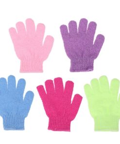 STOBAZA 10stücke Duschhandschuhe mit Fünf Fingern für Peeling Badetücher mit Rückenmassagehandschuh Körperpeeling-handschuhe Duschbürste für Altersgruppen Zufällige Farbe