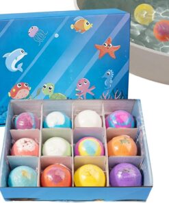 Badezusatz Kugeln Set - 12 Stück Unterwasser-Figuren mit Tiermotiv - Kinder Badekugeln Und Spielzeug Set,Für Mädchen Kleinkinder Vorschulkinder Schwimmbad Wasserpark Zuhause