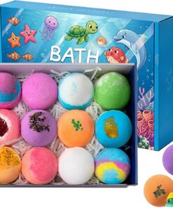 Badesalz-Kugel 12 Stücke Sprudel Entspannend Natürlich Spaß Set-Box | Badeball Mitbringsel Für Kinder für Haut, Kinder, , Mädchen, Badezimmer, Wanne, Waschraum, Zuhause, Haus, Innen, Außen
