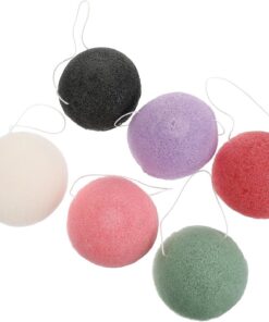 Natürliche Konjakschwämme für Sanfte Gesichtsreinigung und Peeling 6 Stück Gesichtsschwamm aus Schwamm Material Hochsaugfähig und Anti Pilling Zufällige Farbe