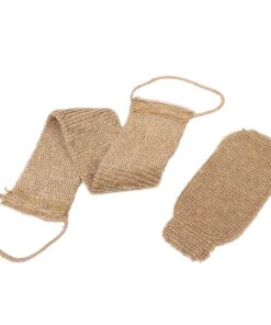 STOBAZA 2 Stück Doppelseitiges Peeling badset Sisal handschuh und Langer Rückenschrubber für Sanfte Hautreinigung Natürliches Material Anpassbar für Effektive Entfernung Abgestorbener