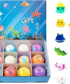 Badeball mit Spielzeug | 12 Stück natürlicher Erfrischungsschaum mit Tierfigur | Schaumbadkugeln für Mädchen und - für Familie, Geburtstag, Kinder, Mädchen,