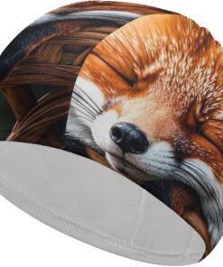 Funny Fox Creature Schlaf-Badekappe, atmungsaktiv, hohe Elastizität, weich, rutschfest, Badekappe für Damen und Herren
