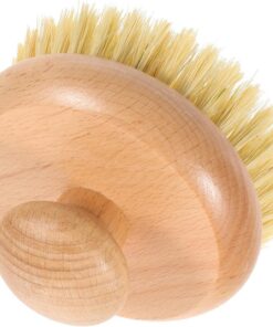STOBAZA Runde Kompakte Badebürste mit Ergonomischem Griff aus Buchenholz Natürlicher Sisalborste für Sanftes Peeling Massage und Gründliche Hautreinigung im Bad Dusche