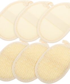 VALICLUD 6 Stück Natürliche Luffa Peeling Pads mit Elastischem Band zur Sanften Reinigung und Hautpflege für Kinder zu Hause aus Baumwolle und Leinen