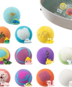 Badebällchen für Kinder 12-teilige farbenfrohe Brausebadekugeln | Für Entspannung, Spiel & Spaß zum Entspannen, Geburtstag, Ferien, Partygeschenk