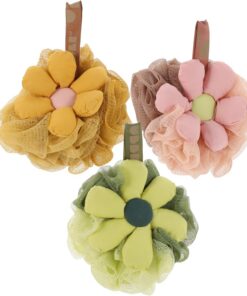 OUNONA 3stücke Luffa Peeling-körperschwamm für Dusche Badeschwämme aus Pe-material Sanft und Weich mit Aufhängeschlaufe für Frauen und Junge Mädchen Kompakt und Langlebig