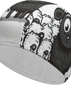 Badekappe mit Cartoon-Schaf, hohe Elastizität, passend für langes Haar, kurzes Haar, bequem, große Duschhaube für Zugreduzierung und Haarschutz