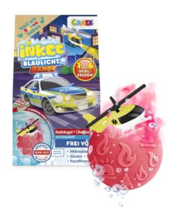INKEE Rescue Crew Badebombe Kinder mit Überraschung – Badekugeln mit Spielzeug-Rettungsfahrzeug – Badebomben Kinder mit Wassermelonen Duft & Avocadoöl, Geschenkidee Mädchen & Jungen