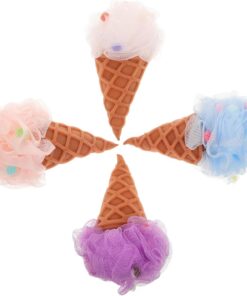 STOBAZA 4 Stück Eiscreme Badeschwämme aus Weichem Schwamm Sanft zur Haut und Schnell Trocknend für Kinder zum Duschen und Baden