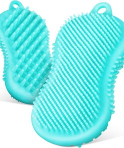 STOBAZA 2 Stück Silikon Körperbürste mit Doppelseitigem Peeling und Massagefunktion Weicher Langlebiger Körperschrubber für Hautreinigung und Sanfte Pflege bei Frauen und Männern