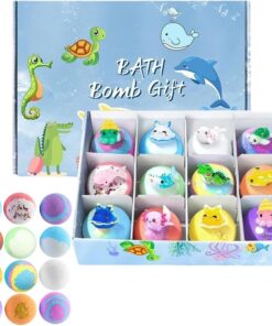 Kinder Duschbälle Set | 12 Stück Meerestiere-Motiv Hautfreundlich - Natürliche Kinder Badebälle Spielzeug-Set,für Mädchen Kleinkinder Pool Reise Zuhause Wasserspielplatz