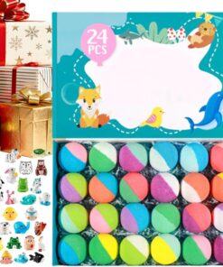 Schaumbad mit Spielzeug und auch reinigender Kugel | 24 Stück Meerestier Motiv Badekugeln für Frauen, Mütter, Ehefrauen, Großmütter, Mädchen, Jugendliche und trockene Haut