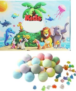 Natürliche Badekugeln, Seifenblasen-Körperpflegeset, 24-teilige Badebombe mit sanfter Formel, kohlensäurehaltiger Körperreiniger, Badeset für Kinder mit lustigem Stil, Badezubehör für das Heimhotel