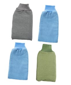 Healvian 4stücke Teiliges Duschhandschuhe Aus Baumwolle Und Polyester Sanftes Peeling Mit Hautreinigung Und Schaumsteigerung Komfortabler Tragekomfort Durch Handgelenkverschluss Für Täglich