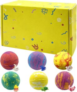 Badebälle für kleine Kinder 6 Stück bunte duftende Sprudelblasen | Süßes nachtleuchtendes Tier-Badeball-Set als Kinderspielzeug Für Badewanne, Badezimmer, Spa sowie Kindertagesstätte