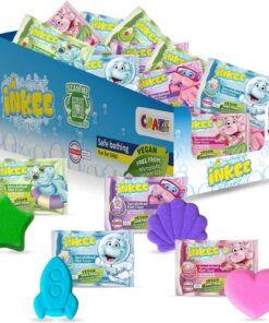 INKEE 40x Badebomben für Kinder - Badekugeln mit Mandelöl - Sprudelbad | Mix aus 40x 20g Badekugeln in 4 Formen & Düften, mit Mandelöl, Dermatest Sehr Gut, ideal für den Adventskalender