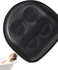 Inflatable Hot Tub Booster Seat Cushion, Spa Bathtubs Blow Up Seats Pad Chair, Comfortable Bathtub Boosters, Hot Tubs Accessories for Relaxing Soaks, Adults, Black, Blue
