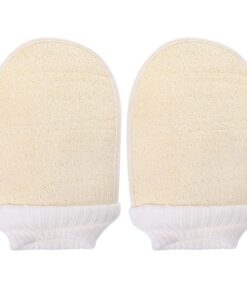 STOBAZA Badepeelinghandschuhe Komfortabel und Tiefenreinigend 2 Stück aus Natürlichem Loofah für Sanftes Körperpeeling und Massage im Bad