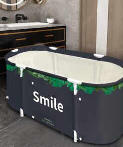 BDL Tragbare Badewanne für Erwachsene, 119,4 cm, groß, faltbar, Einweichbadewanne für Duschkabine, separates Familienbadezimmer, SPA-Badewanne für Erwachsene, verdickt mit Thermoschaum, um die