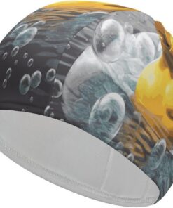 Badekappe mit hoher Elastizität, passend für langes Haar, kurzes Haar, bequem, große Duschhaube für Zugreduzierung und Haarschutz