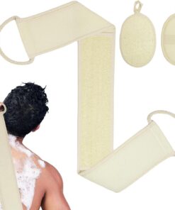 Natürlicher Luffa Bio, texturiert, rutschfest, wiederverwendbar | Natürlicher Duschschwamm für Bad, Gesichtspflege, Rückenpeeling, Spa, Reisen, Küchenreinigung sowie Geschirrspülen