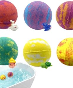Schaumbadkugeln - Mit Spielzeug innen, 6-teilige bunte Blasen | Cartoon-nachleuchtende Tierfiguren-Badesprudler | Für Zuhause Badezimmer Feiertag Party Kindertagesstätte