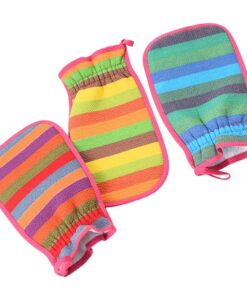 STOBAZA Peelinghandschuhe Zufällige Farbe aus Künstlichen Fasern 3 Stück Leicht und Faltbar Sanfte Körperpeeling Handtücher für Dusche und Camping