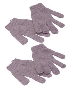 Healvian 4paare Titel Peelinghandschuhe Für Dusche Und Bad Fünf Finger Exfolierungshandschuhe Für Männer Und Frauen Für Hautpflege Und Sanfte Reinigung