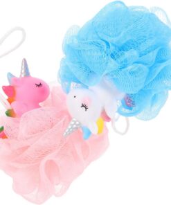 VALICLUD Bade Und Körperschrubber 2 Stück Cartoon Einhorn Duschbälle Aus Hautfreundlichem Kunststoff Für Kinder Spa Reinigung Mit Dichtem Netz Und Starker Schaumbildung