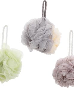OUNONA 3 Stück Badeschwämme für Sanftes Körperpeeling und Reichhaltigen Schaum aus Nylon und Pe Duschen Zubehör für Täglichen Gebrauch Zufällige Farbe
