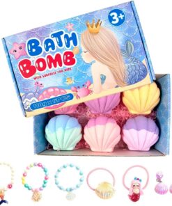 Schaumbad Muscheln – Badespielzeug in Form einer Muschel, Packung mit 6 duftenden Schaumstoffkugeln mit entspannender Aromatherapie, Sprudelbäder, Feuchtigkeitsbomben für die Haut, Set mit 6 Stück