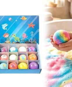 Ocean Toy Badesalz-Kugelhüllen-Badebomben, 12 Stück Handgefertigte Sprudelbadebomben, Sanft Und Nicht Reizend, Spendet Trockener Haut Feuchtigkeit