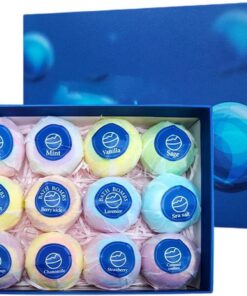 Kids Bath Ball - 12-pieces Gentle Refreshing with Fragrances, 7.59 x 2.045.86 Inches Bubble Bath Ball with Natural Oils, Surprise Floating Toy Inside, Scented Spa Fizzies, Ideal for Boys and Girls