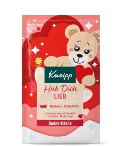Kneipp Badekristalle Hab dich lieb - Badezusatz mit hochwertigem Himbeerextrakt & pflegendem Preiselbeeröl - vegan - 60g