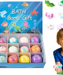 Badeball mit Spielzeug 12 Stück natürlicher Erfrischungsschaum mit | Badesalzball für , Geburtstag, Kinder, Mädchen,