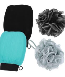 OUNONA 2 Stück Einlagige Peeling Handschuhe aus Rayon Leicht Tiefenreinigend für Damen und Herren Badezubehör für Dusche und Reisen