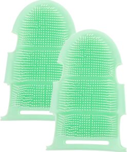 OUNONA Doppelseitige Silikon Bademassagebürste 2 Stück mit Dichten Borsten und Ergonomischem Griff für Gründliche Hautpflege und Massage im Bad Geeignet für Erwachsene
