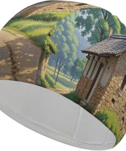 Outer House Badekappe, hohe Elastizität, passend für langes Haar, kurzes Haar, bequem, große Duschhaube zur Reduzierung des Widerstands und Haarschutz