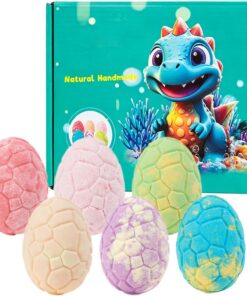 Badebomben mit Spielzeug 6-teiliges Dinosaurier-Ei für entspannende Bäder | Duschbälle für , Mädchen, Zuhause, Reise, Hotel & Kinder