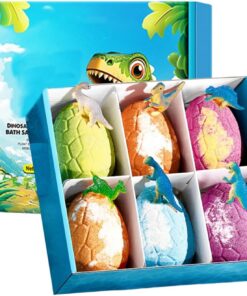 Badebälle für Kinder mit Spielzeug 6 Stück, Dinosaurier Motiv, Badezubehör | Sprudelnde Badebälle für und Mädchen, Geburtstag, Reise, Bad, Zuhause, Kinderbetreuung, Gäste-WC, Hotel